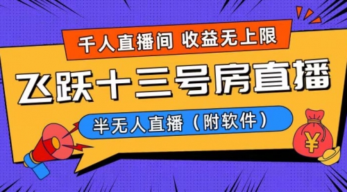 【副业8791期】爆火飞跃十三号房半无人直播,一场直播上千人,日入过万!-荔枝网络