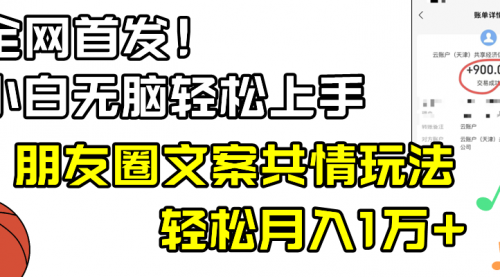 【副业8908期】小白轻松无脑上手，朋友圈共情文案玩法，月入1W+-荔枝网络