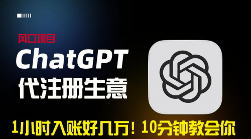 【副业9015期】一小时入账好几万！利润大到吓人的ChatGPT代注册小生意-荔枝网络