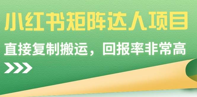 【副业9039期】小红书矩阵达人项目，直接复制搬运，回报率非常高-荔枝网络