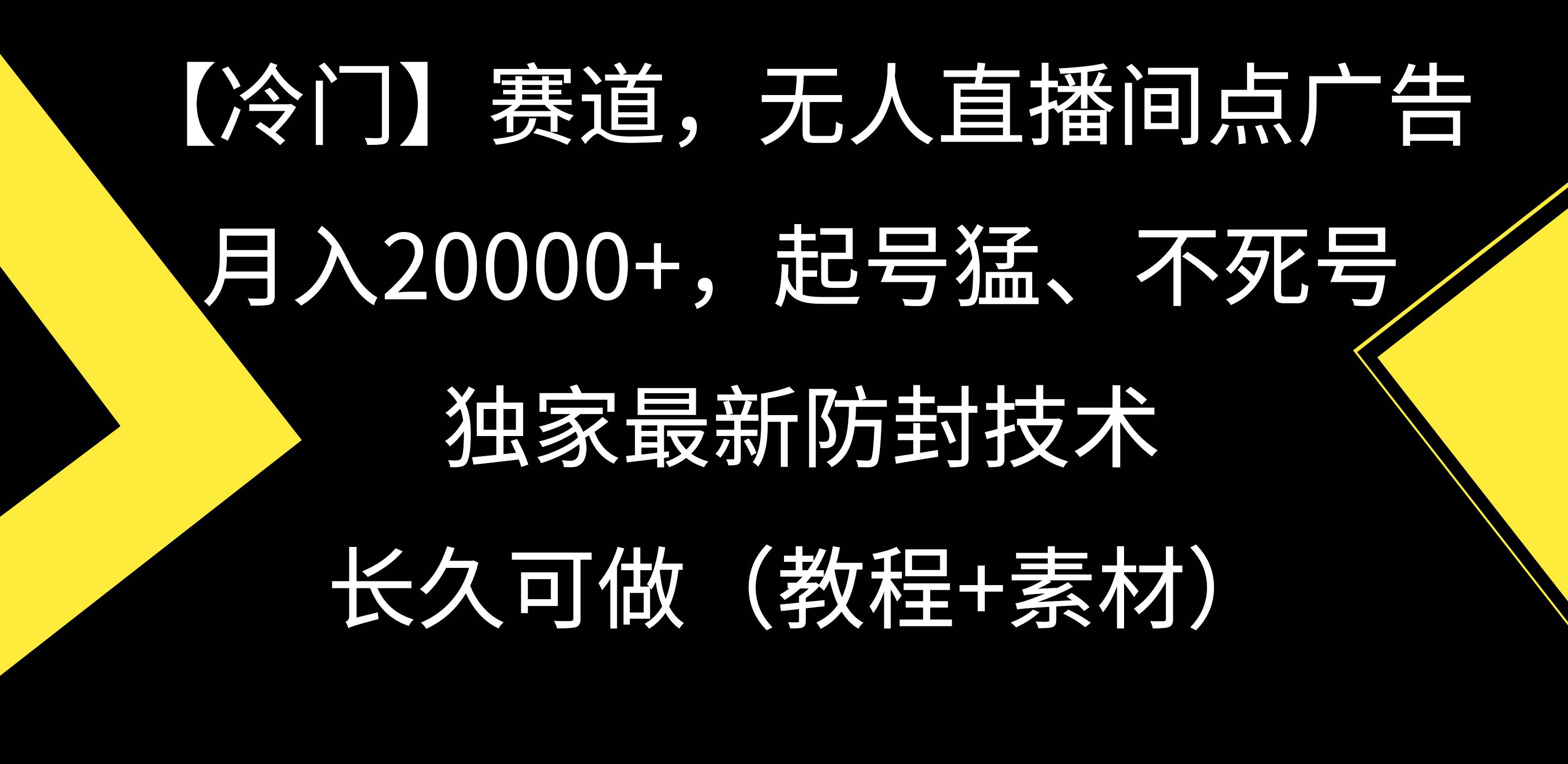 【冷门】赛道，无人直播间点广告，月入20000+，起号猛、不死号，独家最…-荔枝网络