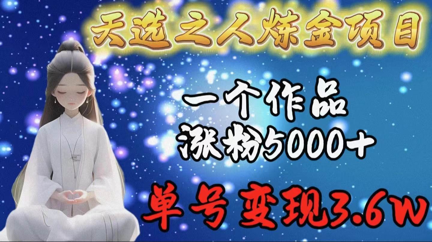 天选之人炼金项目，一个作品涨粉5000+，单号变现3.6w-荔枝网络