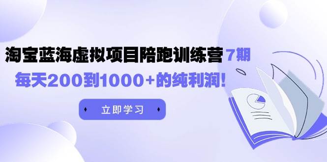 黄岛主《淘宝蓝海虚拟项目陪跑训练营7期》每天200到1000+的纯利润-荔枝网络