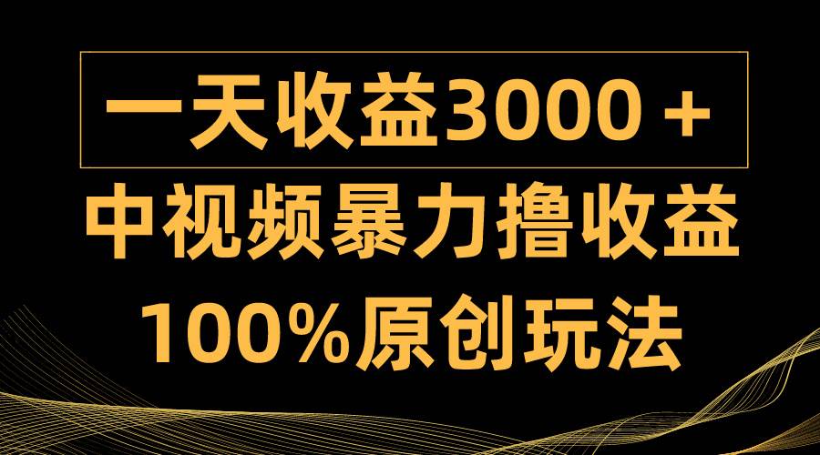 中视频暴力撸收益，日入3000＋，100%原创玩法，小白轻松上手多种变现方式-荔枝网络