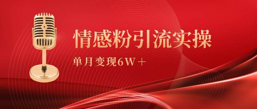 单月变现6w+，情感粉引流变现实操课-荔枝网络