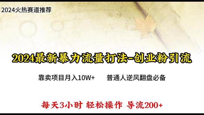 2024年最新暴力流量打法，每日导入300+，靠卖项目月入10W+-荔枝网络
