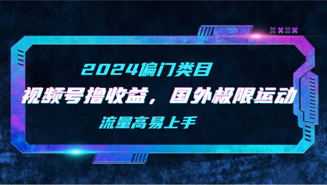 【2024偏门类目】视频号撸收益，二创国外极限运动视频锦集，流量高易上手-荔枝网络