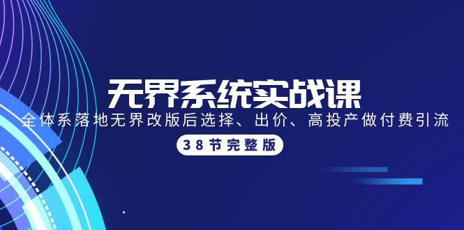 无界系统实战课：全体系落地无界改版后选择、出价、高投产做付费引流-38节-荔枝网络