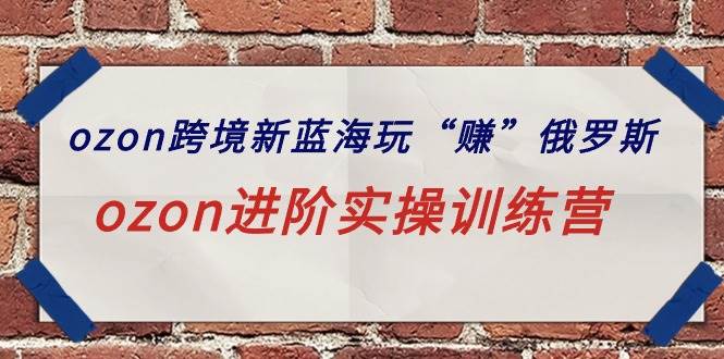 ozon跨境新蓝海玩“赚”俄罗斯,ozon进阶实操训练营-荔枝网络