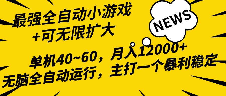 2024最新全网独家小游戏全自动，单机40~60,稳定躺赚，小白都能月入过万-荔枝网络