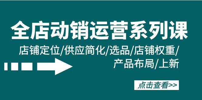全店·动销运营系列课：店铺定位/供应简化/选品/店铺权重/产品布局/上新-荔枝网络
