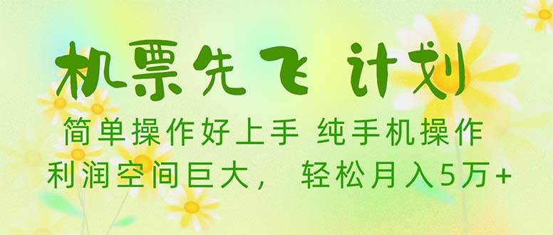 机票 先飞计划！用里程积分 兑换机票售卖赚差价 纯手机操作 小白月入5万+-荔枝网络
