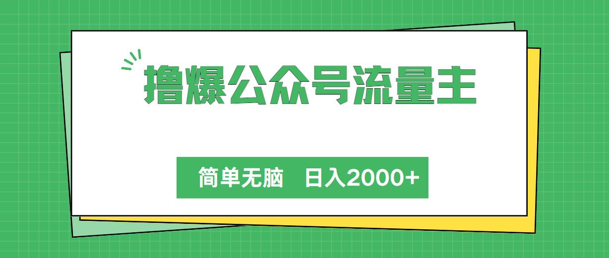 撸爆公众号流量主，简单无脑，单日变现2000+-荔枝网络