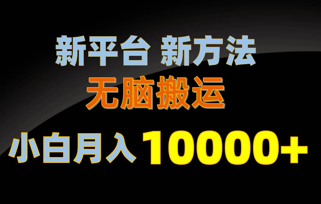新平台新方法，无脑搬运，月赚10000+，小白轻松上手不动脑-荔枝网络