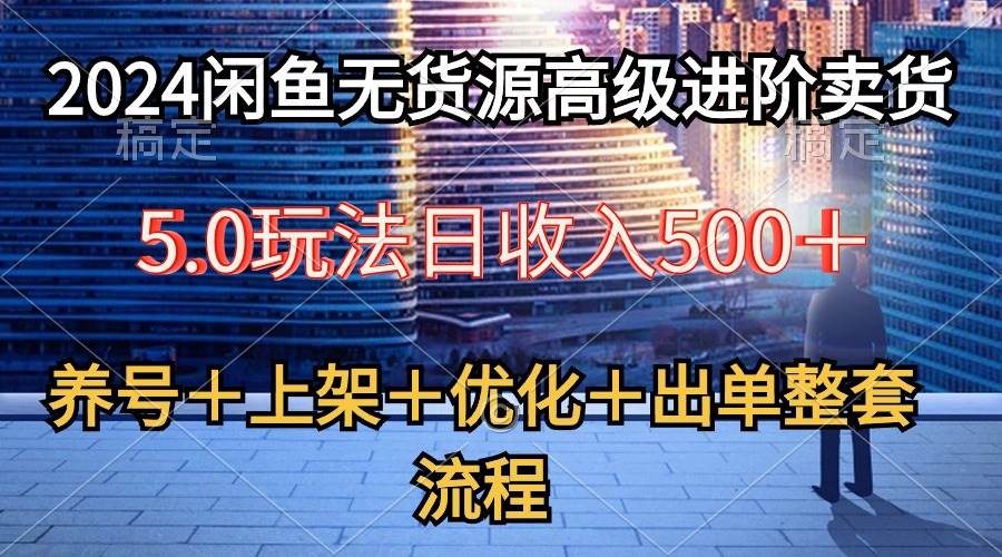2024闲鱼无货源高级进阶卖货5.0，养号＋选品＋上架＋优化＋出单整套流程-荔枝网络