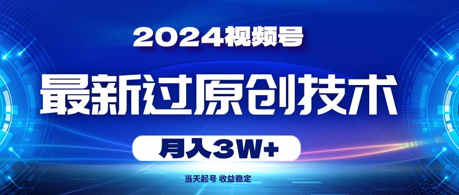 2024视频号最新过原创技术，当天起号，收益稳定，月入3W+-荔枝网络