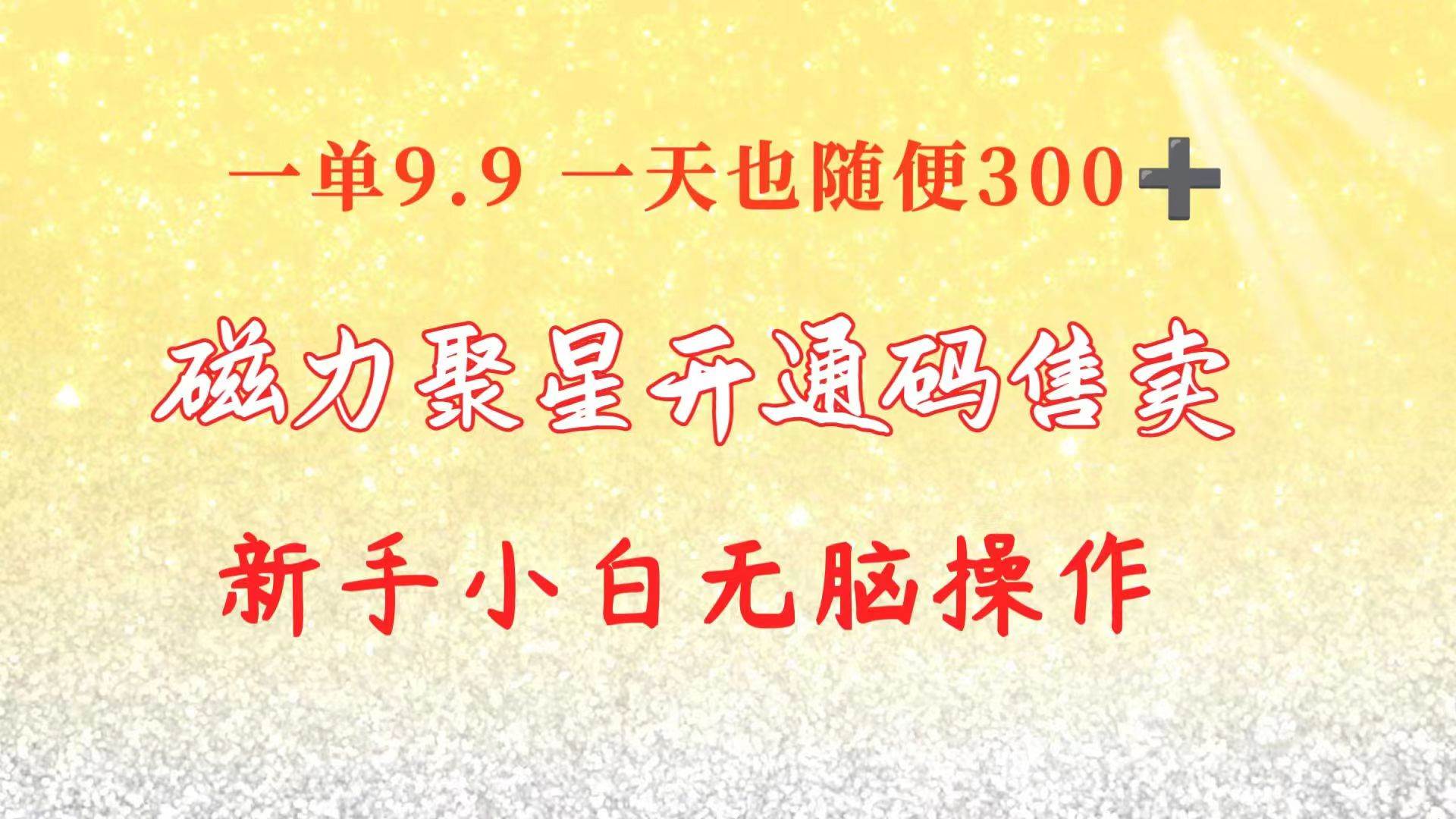 快手磁力聚星码信息差 售卖  一单卖9.9  一天也轻松300+ 新手小白无脑操作-荔枝网络