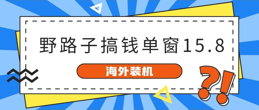 海外装机，野路子搞钱，单窗口15.8，已变现10000+-荔枝网络