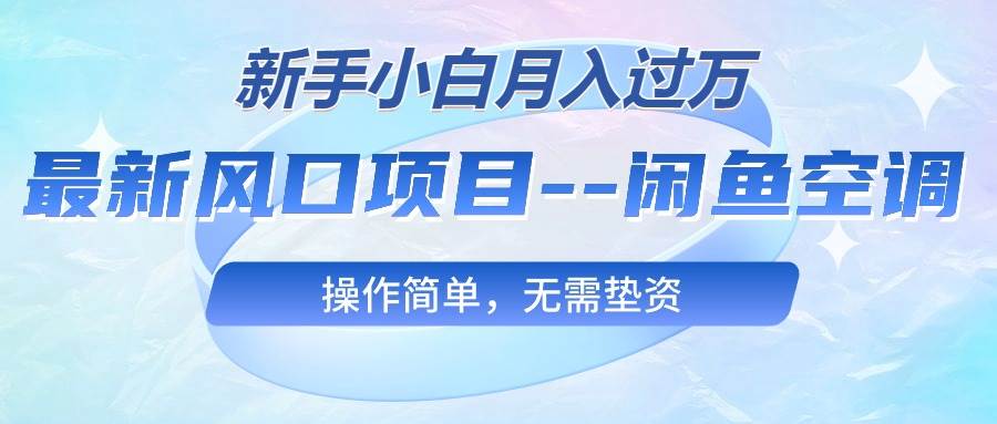 最新风口项目—闲鱼空调，新手小白月入过万，操作简单，无需垫资-荔枝网络