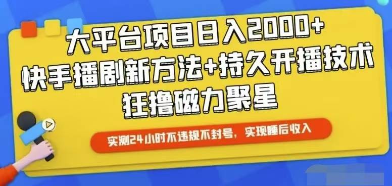 快手24小时无人直播，真正实现睡后收益-荔枝网络