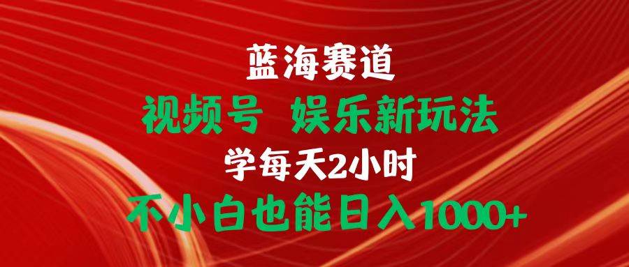 蓝海赛道视频号 娱乐新玩法每天2小时小白也能日入1000+-荔枝网络