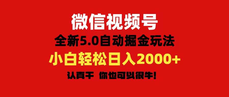 微信视频号变现，5.0全新自动掘金玩法，日入利润2000+有手就行-荔枝网络