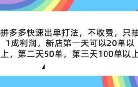 拼多多2天起店，只合作不卖课不收费，上架产品无偿对接，只需要你回...-荔枝网络