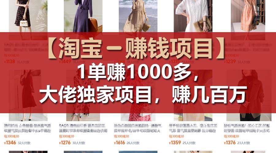 【淘宝赚钱项目】1单可赚1000多，大佬独家项目，年赚几百万-荔枝网络