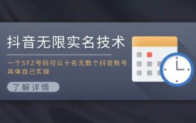 抖音无限实名技术:一个SFZ号码可以十名无数个抖音账号,具体自己实操-荔枝网络