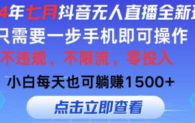 2024年七月抖音无人直播全新玩法，只需一部手机即可操作，小白每天也可...-荔枝网络