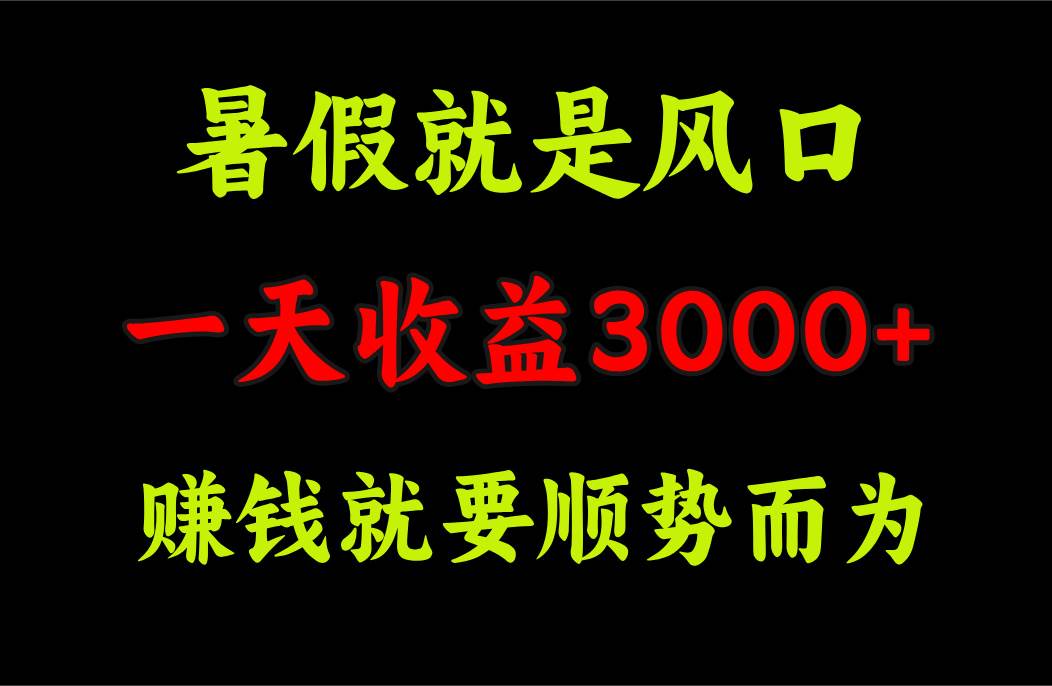 一天收益3000+ 赚钱就是顺势而为，暑假就是风口-荔枝网络