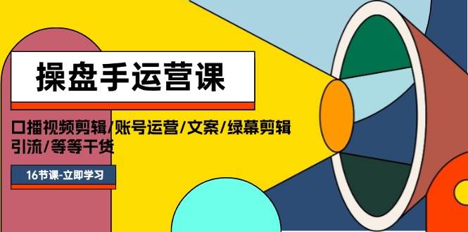 操盘手运营课程：口播视频剪辑/账号运营/文案/绿幕剪辑/引流/干货/16节-荔枝网络
