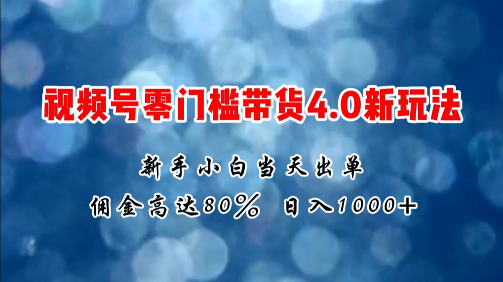 微信视频号零门槛带货4.0新玩法,新手小白当天见收益,日入1000+-荔枝网络