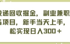 快递回收掘金，副业兼职必备项目，新手当天上手，轻松实现日入300＋-荔枝网络