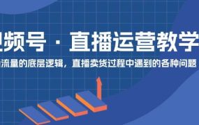 视频号 直播运营教学:直播流量的底层逻辑,直播卖货过程中遇到的各种问题-荔枝网络
