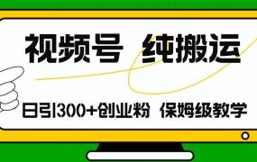 视频号纯搬运日引流300+创业粉,日入4000+-荔枝网络