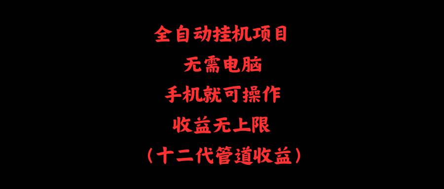 全自动挂机项目，无需电脑，手机就可操作，收益无上限-荔枝网络