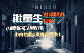 【AI最新实战教程】日入600+,批量生成说唱解说视频,小白也能1天搞定百条-荔枝网络
