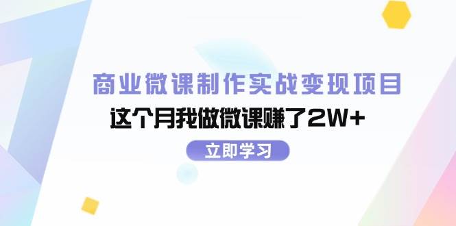 商业微课制作实战变现项目，这个月我做微课赚了2W+-荔枝网络