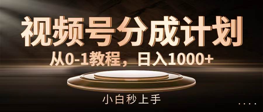 视频号分成计划，从0-1教程，日入1000+-荔枝网络