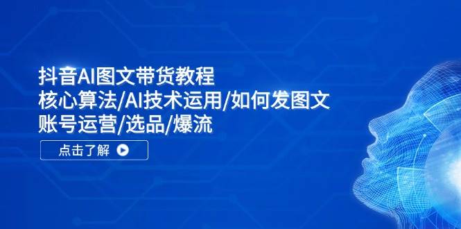 抖音AI图文带货教程：核心算法/AI技术运用/如何发图文/账号运营/选品/爆流-荔枝网络