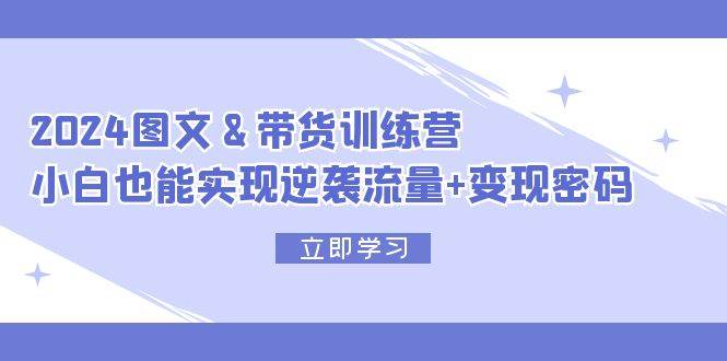 2024 图文+带货训练营，小白也能实现逆袭流量+变现密码-荔枝网络