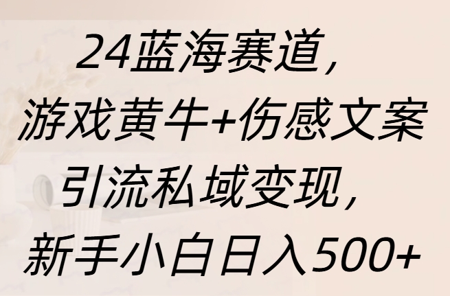 24蓝海赛道,游戏黄牛+伤感文案引流私域变现,新手日入500+-荔枝网络