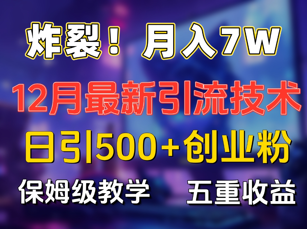 炸裂！月入7W+揭秘12月最新日引流500+精准创业粉，多重收益保姆级教学-荔枝网络
