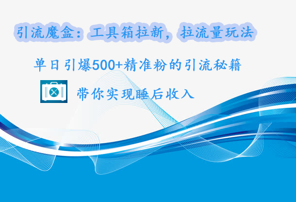 引流魔盒：工具箱拉新，拉流量玩法，单日引爆500+精准粉的引流秘籍，带你实现睡后收入-荔枝网络