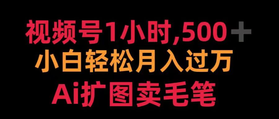 视频号每天1小时，收入500＋，Ai扩图卖毛笔-荔枝网络