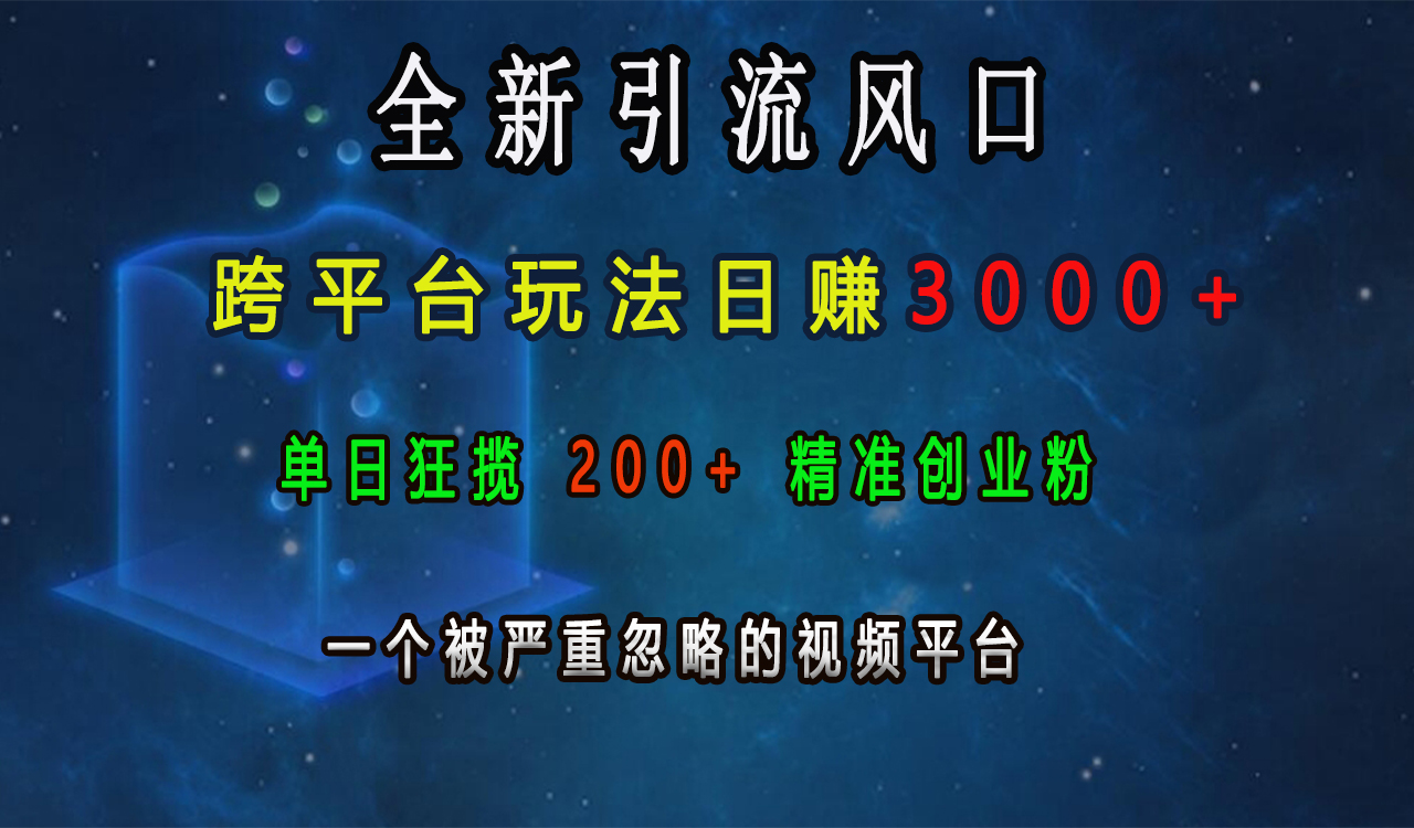 全新引流风口，跨平台玩法日赚3000+，单日狂揽200+精准创业粉，一个被严重忽略的视频平台-荔枝网络