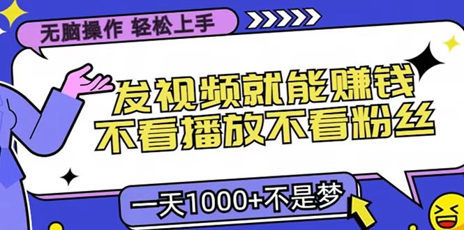 只要发视频就能赚钱？无脑操作，不看播放不看粉丝，小白轻松上手，一天1000+-荔枝网络