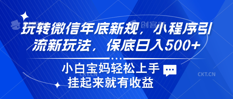 玩转微信年底新规，小程序引流新玩法，保底日入500+-荔枝网络