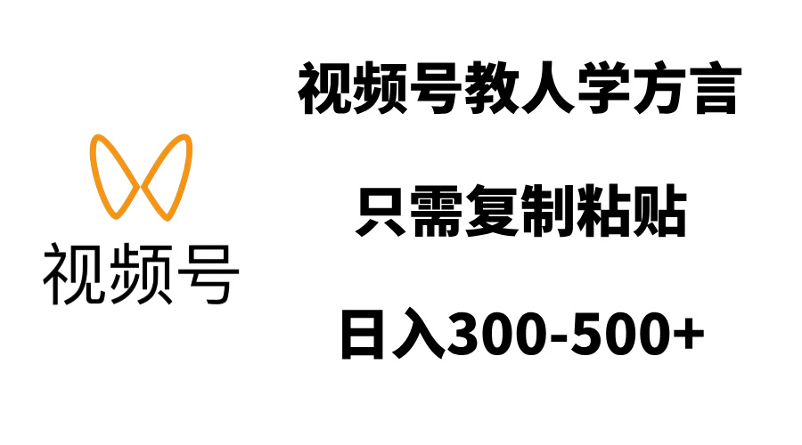 视频号教人学方言，只需复制粘贴，日入300-500+-荔枝网络